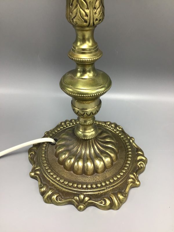 Vintage pöytälamppu messinkijalka 38 cm