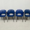 YLE Vintage nojatuoli (4 kpl) metalli sininen nahka