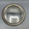 Vintage hopeoitu tarjoilulautanen 35cm