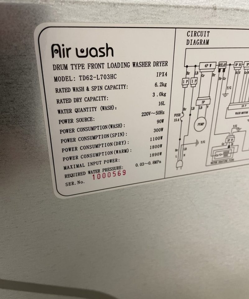 Airwash pesukone 6kg