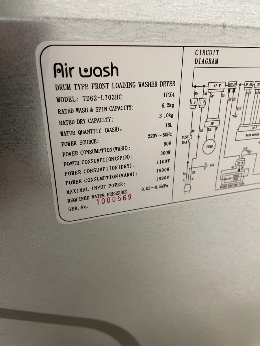Airwash pesukone 6kg