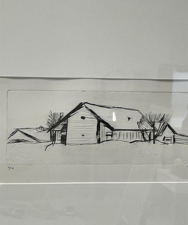 Taulu ”Talvimaisema” puupiirros, Ina Colliander