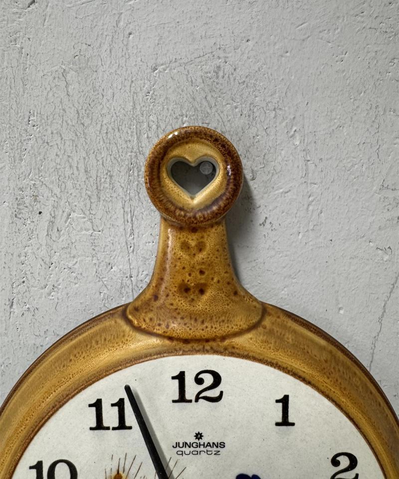 Junghans vintage keittiönkello keraaminen kukkakuvio