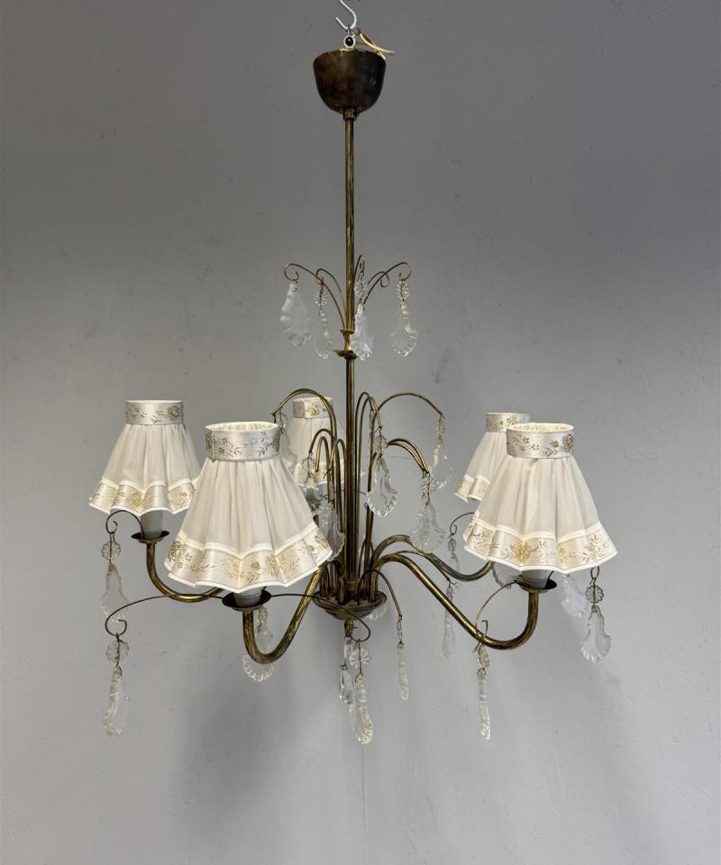 Vintage kristallikruunu messinki