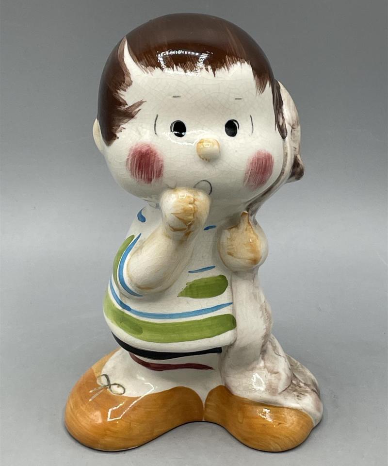 Vintage United Feature Linus keraaminen kolikkopankki