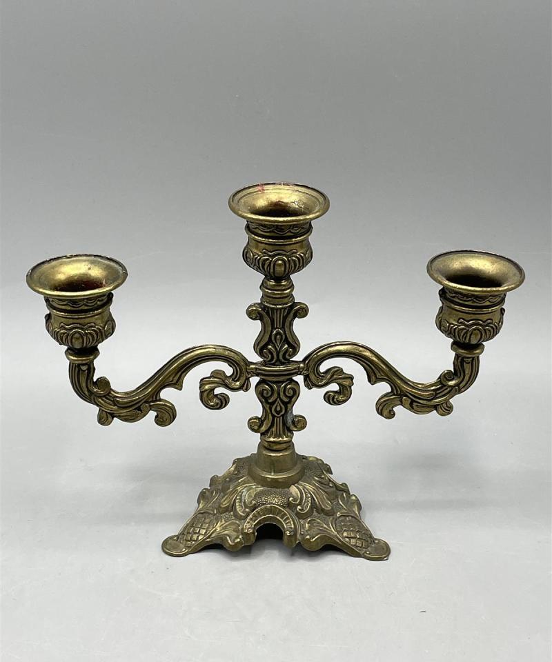 Vintage messinki kynttilänjalka