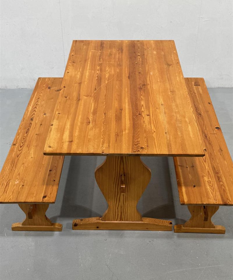 Pirttipöytä 75x140 ja penkit, mänty