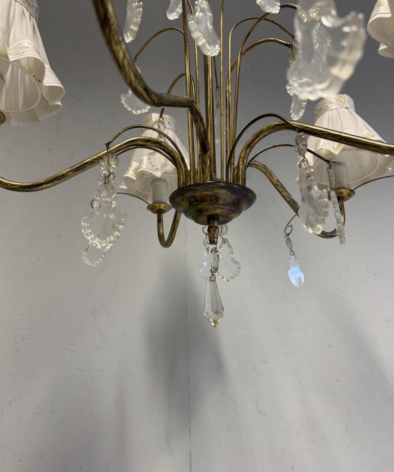 Vintage kristallikruunu messinki