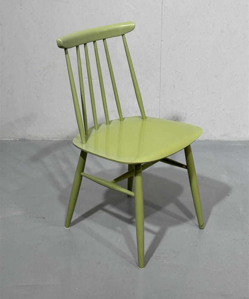 Asko Sara vintage pinnatuolit 60-luku (4 kpl) vihreä