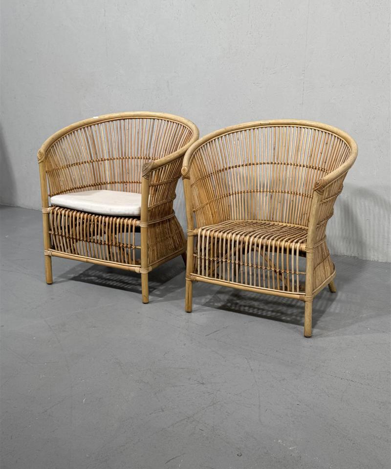 Rottinkituolit, luonnonväriset (2 kpl)