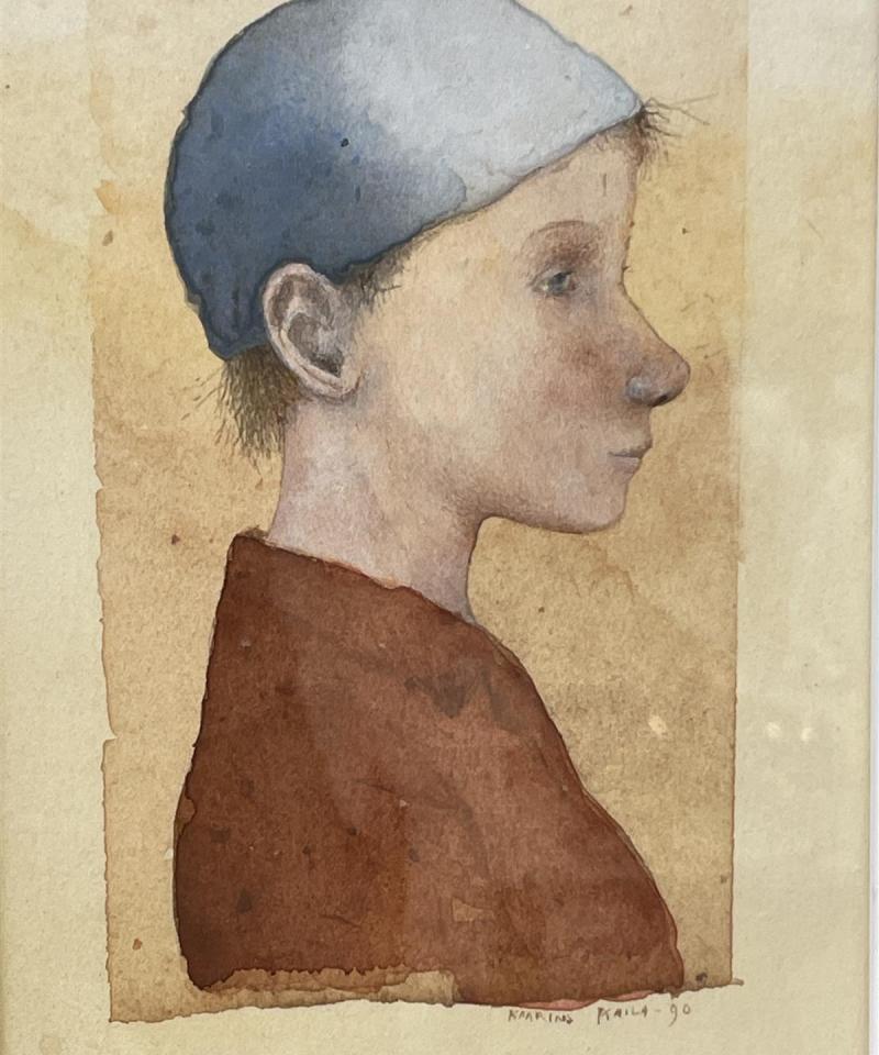 Taulu ”Joutsenten sukua III Prinssi” akvarelli, Kaarina Kaila