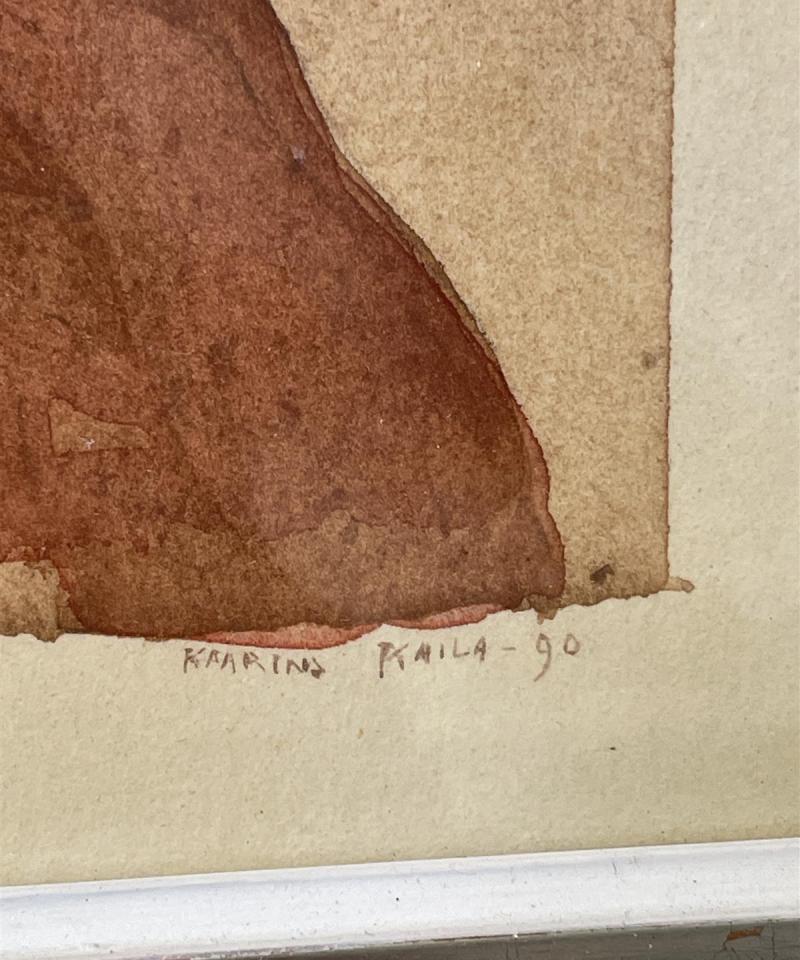 Taulu ”Joutsenten sukua III Prinssi” akvarelli, Kaarina Kaila