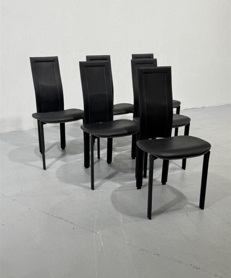 Giorgio Cattelan Alice tuolit, musta nahka (6 kpl) Italia