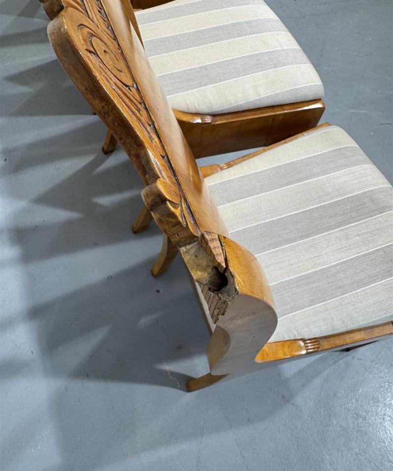 J A Forsells Möbelsnickeri Biedermaier tuoli (4 kpl) 1800 luku