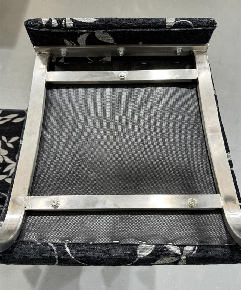 Moderni ruokatuoli, musta kangas (3 kpl)