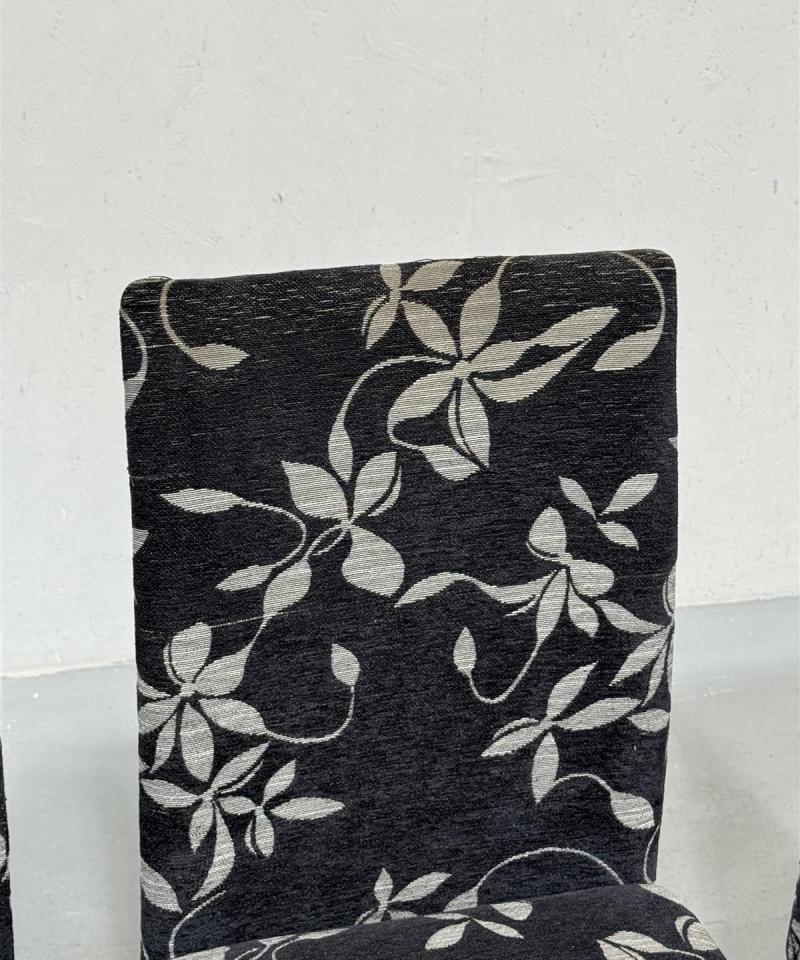 Moderni ruokatuoli, musta kangas (3 kpl)