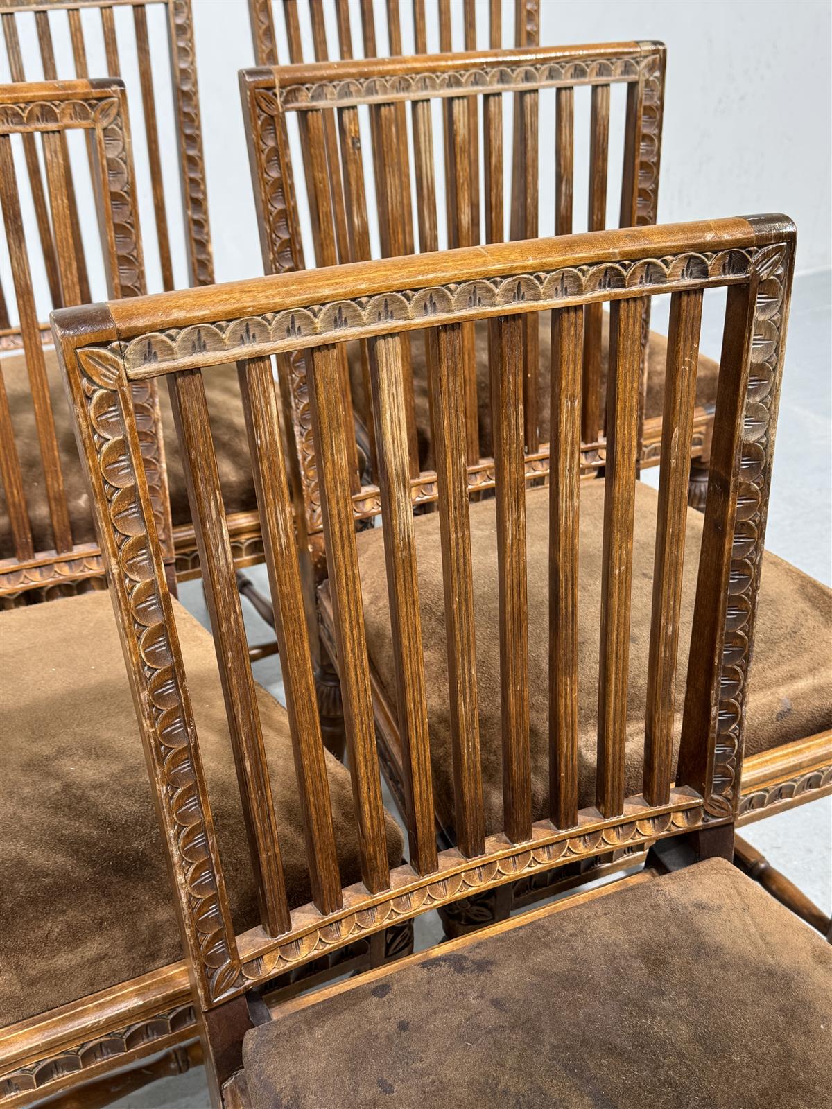 Vintage rokokoo tuolit, ruskea mokka (6 kpl)