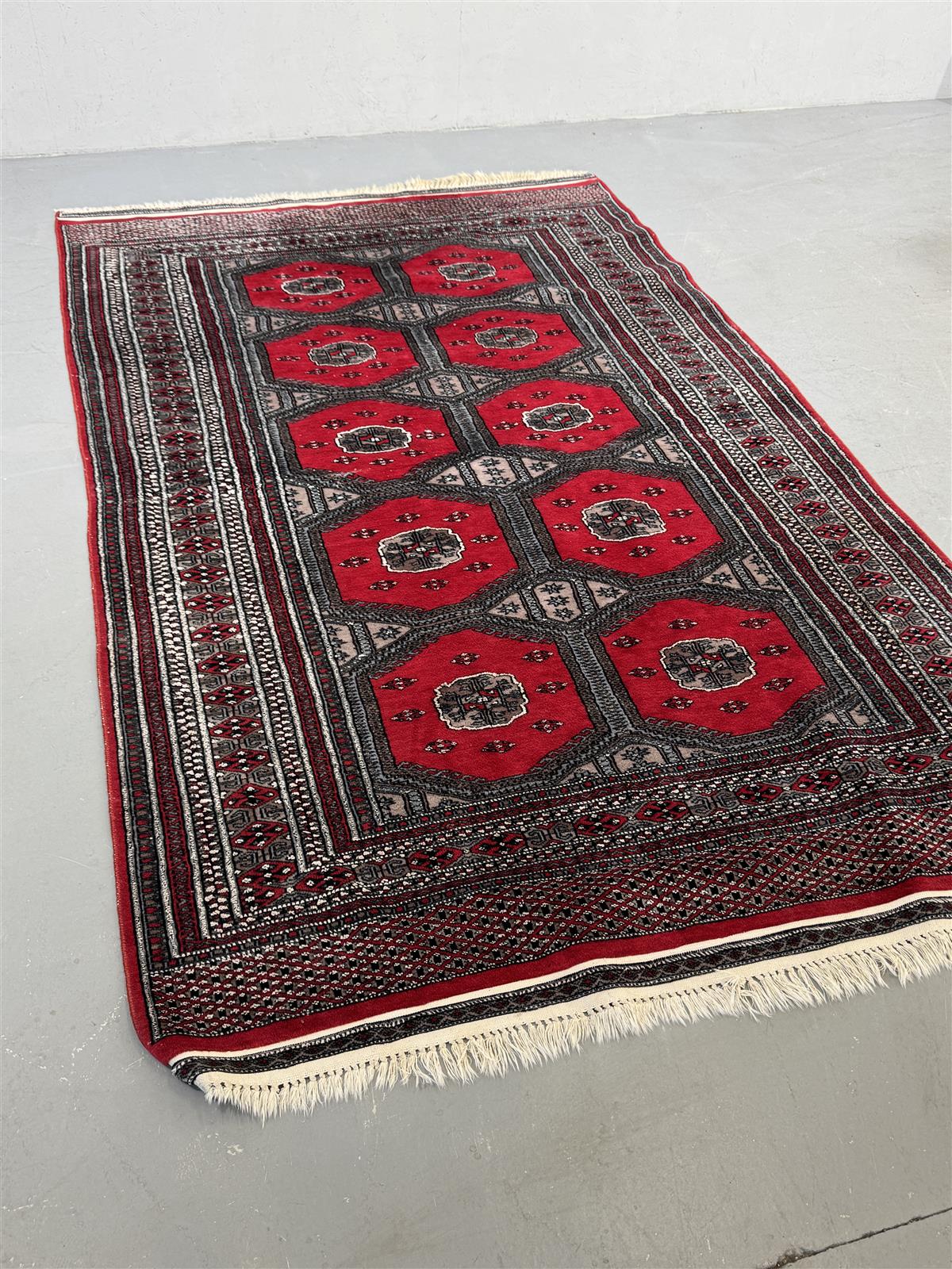 Bokhara punainen matto 157x245 käsin solmittu