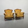 Kuninkaalliset rokokoo nojatuolit, keltaiset (2 kpl)