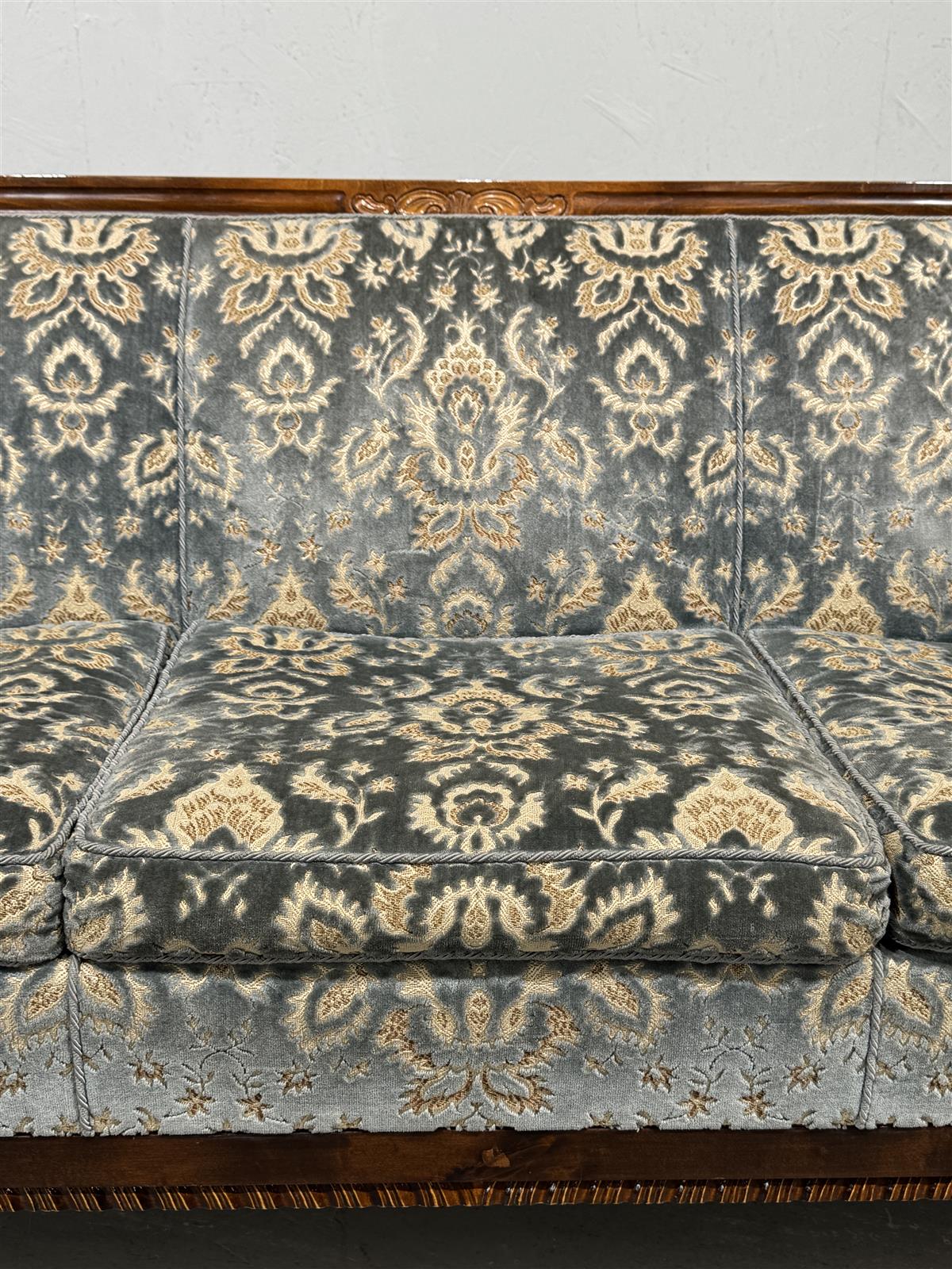 Vintage sohva rottinki ja plyyssi