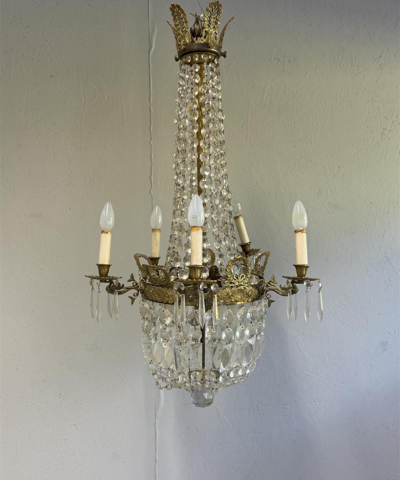Vintage kristallikruunu 8 valaisinpistettä
