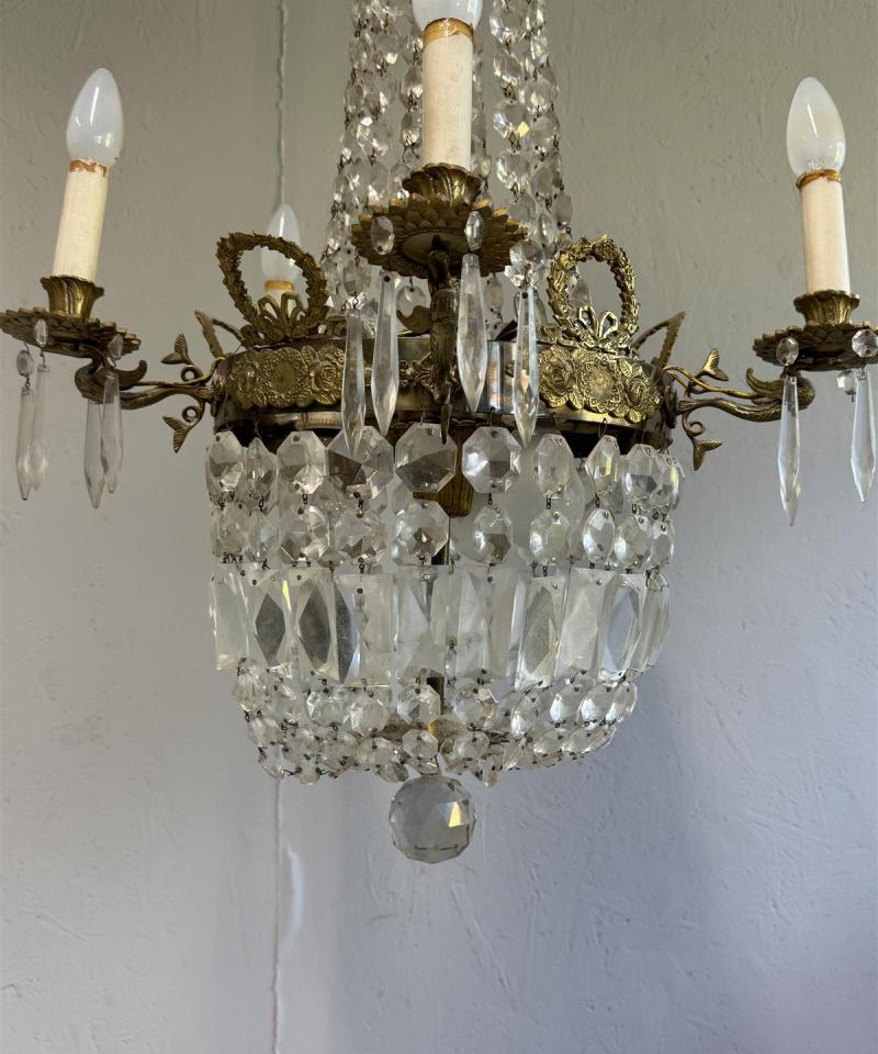 Vintage kristallikruunu 8 valaisinpistettä
