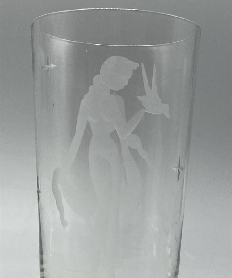 Vintage juomalasit hiottu koristelu 5kpl