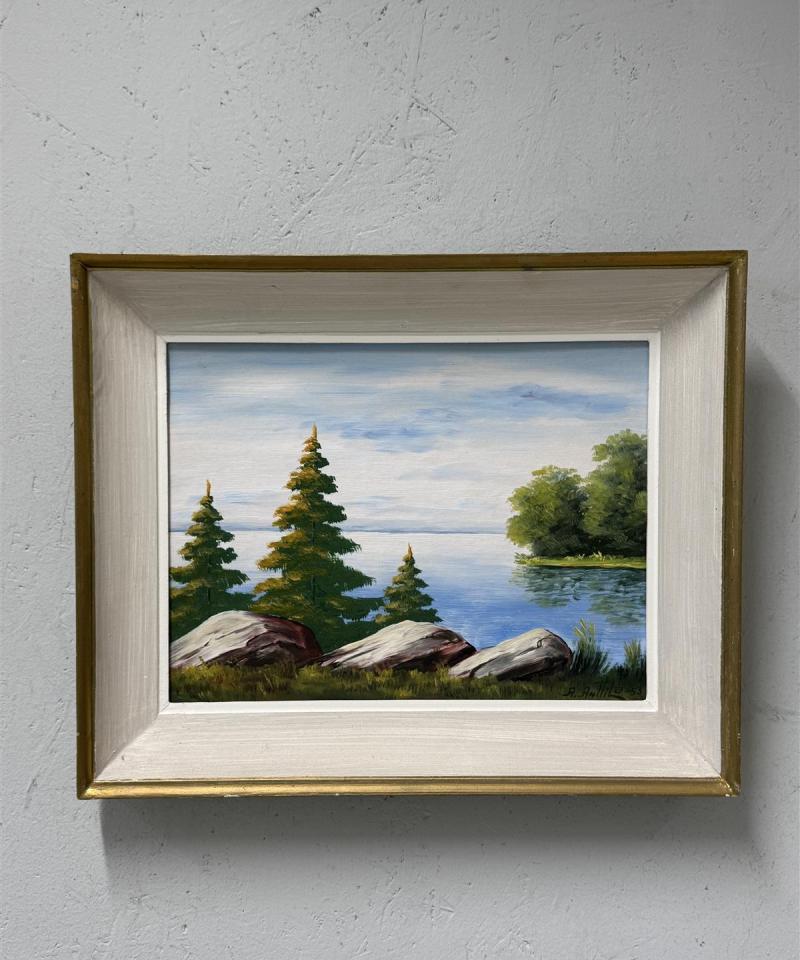 Taulu öljyväri kovapinnalle maisemamaalaus A Anttila