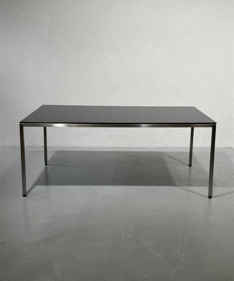 Retro ruokapöytä 180x100, musta lasi