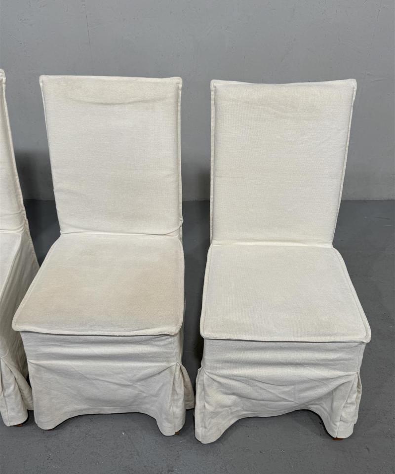 Ruokatuolit, valkoisella kankaalla (4 kpl)