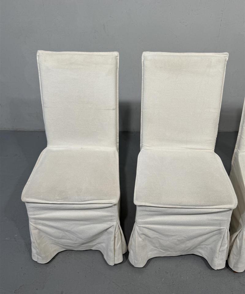 Ruokatuolit, valkoisella helmakankaalla (4 kpl)