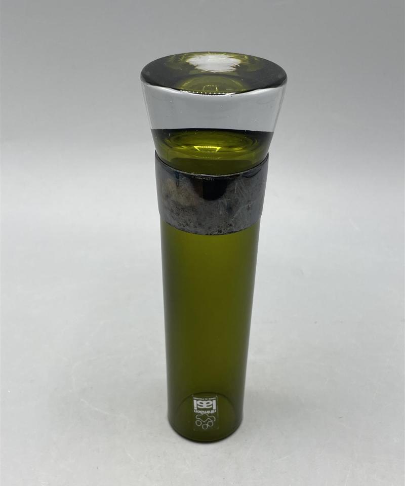 Riihimäen lasi maljakko oliivinvihreä alpakka panta