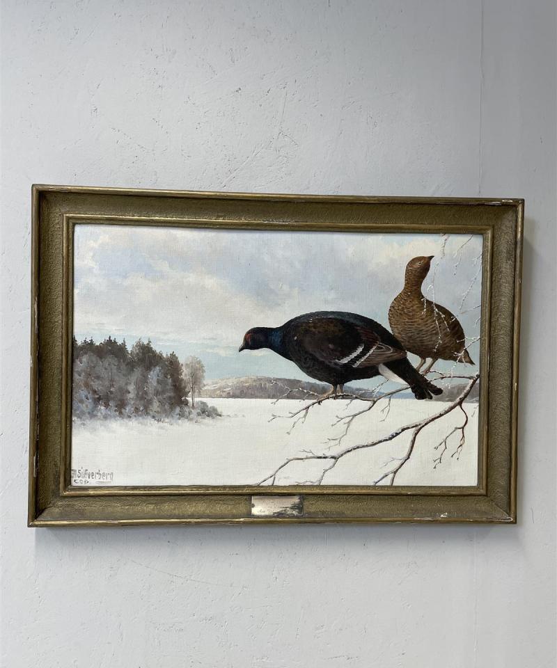 Taulu ”Teeripariskunta” öljyväri, A Silfverberg