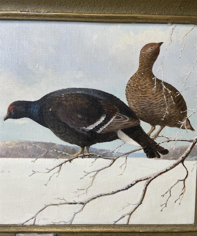 Taulu ”Teeripariskunta” öljyväri, A Silfverberg