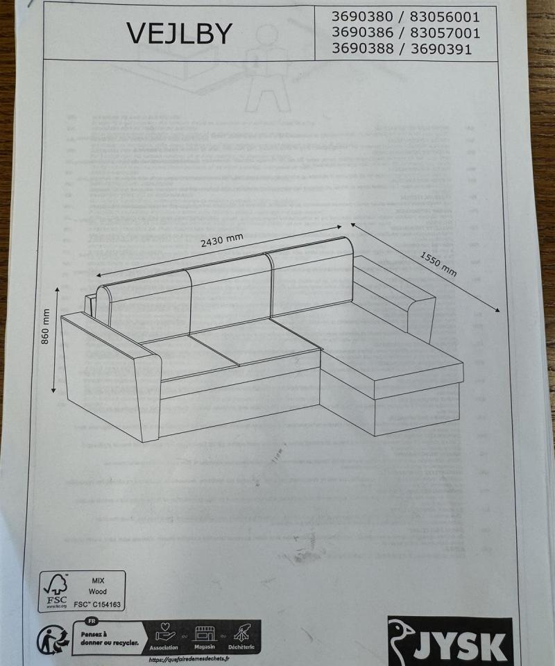 Jysk Vejlby vuodesohva kulmalla