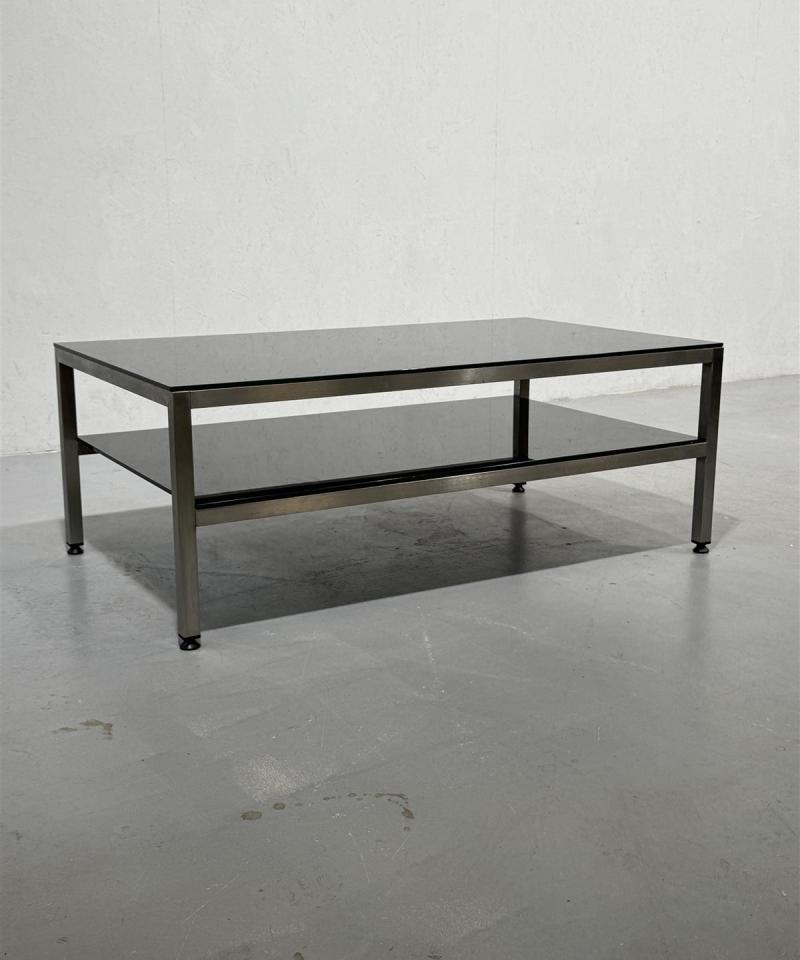 Sohvapöytä 120x70 lasi ja metalli 2 tasoa