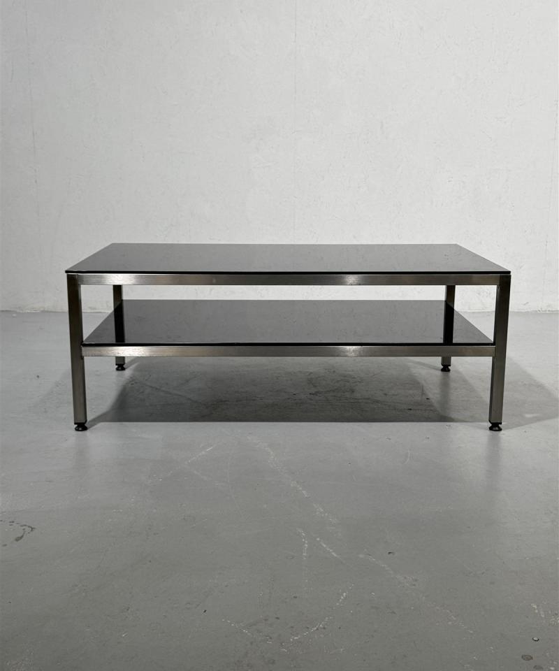 Sohvapöytä 120x70 lasi ja metalli 2 tasoa