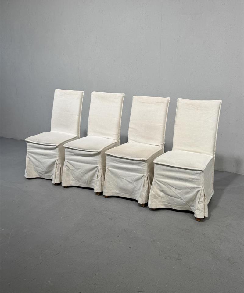 Ruokatuolit, valkoisella helmakankaalla (4 kpl)