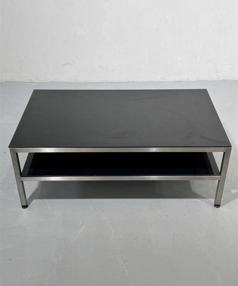 Sohvapöytä 120x70 lasi ja metalli 2 tasoa