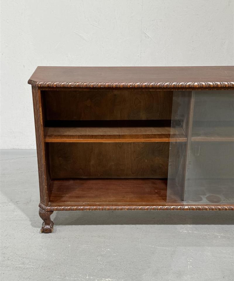 Vintage 50-luku kirjakaappi lasiovilla