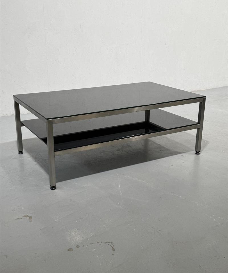 Sohvapöytä 120x70 lasi ja metalli 2 tasoa