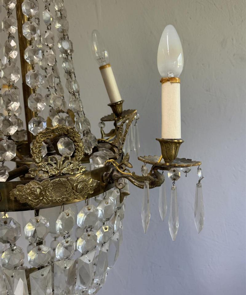 Vintage kristallikruunu 8 valaisinpistettä