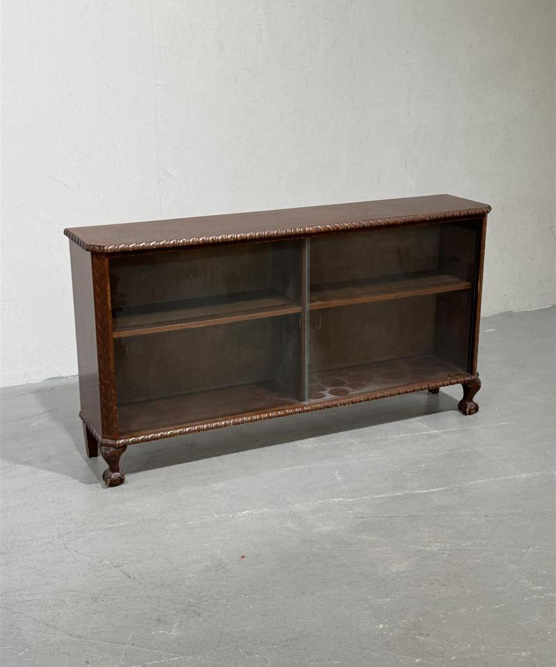 Vintage 50-luku kirjakaappi lasiovilla