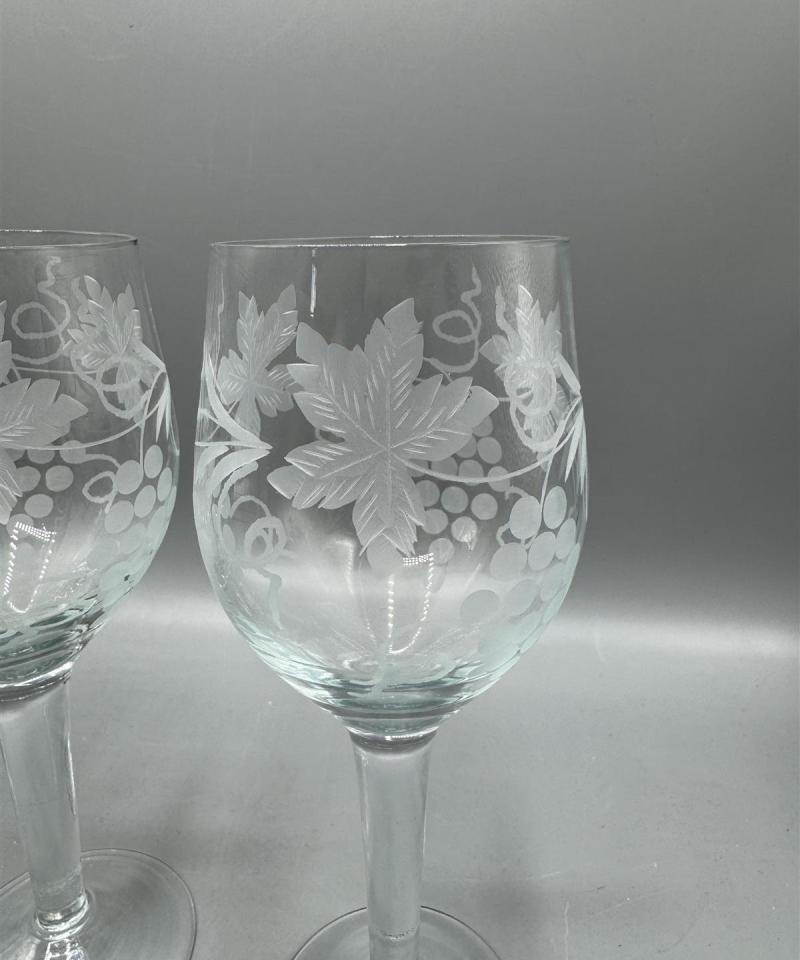 Viinilasi (4 kpl) pintahiottu