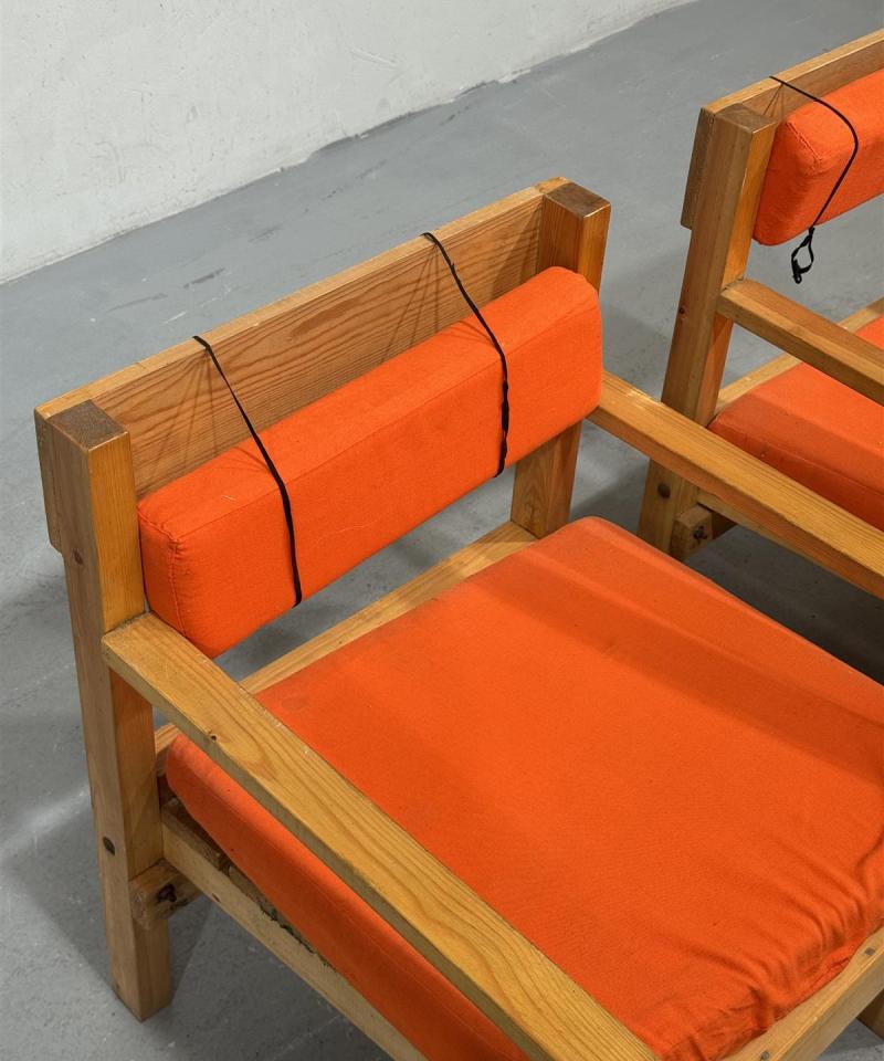 Retro nojatuolit, oranssit (2 kpl)
