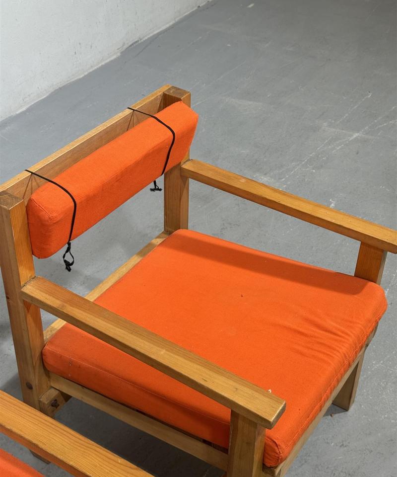 Retro nojatuolit, oranssit (2 kpl)