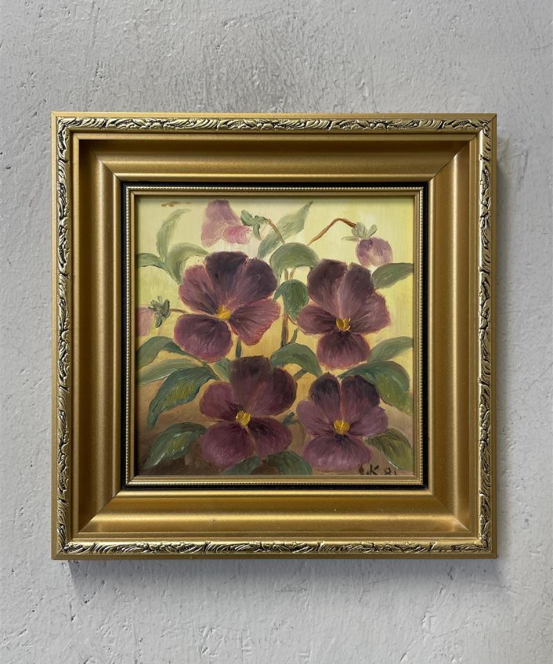 Taulu ”Orvokit” öljyväri, signeerattu