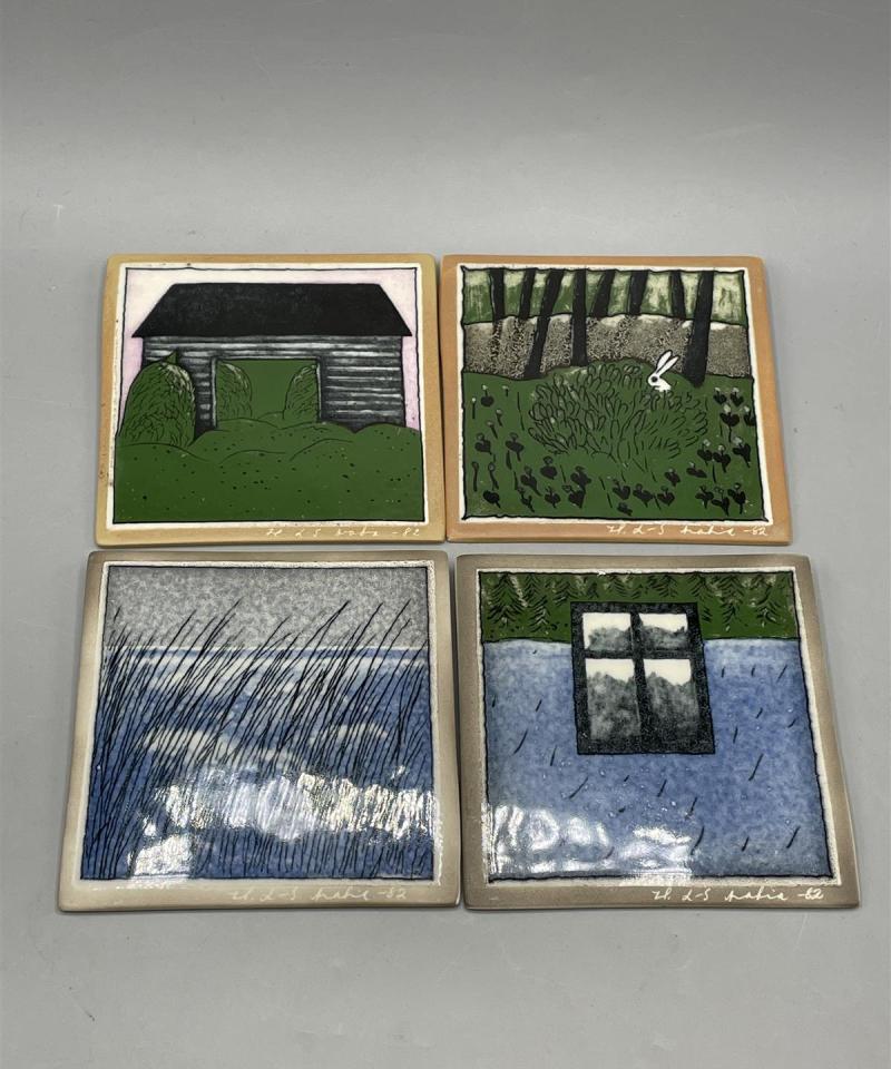 Arabia Atelje seinälaatta 4-osaa, Heljä Liukko-Sundström