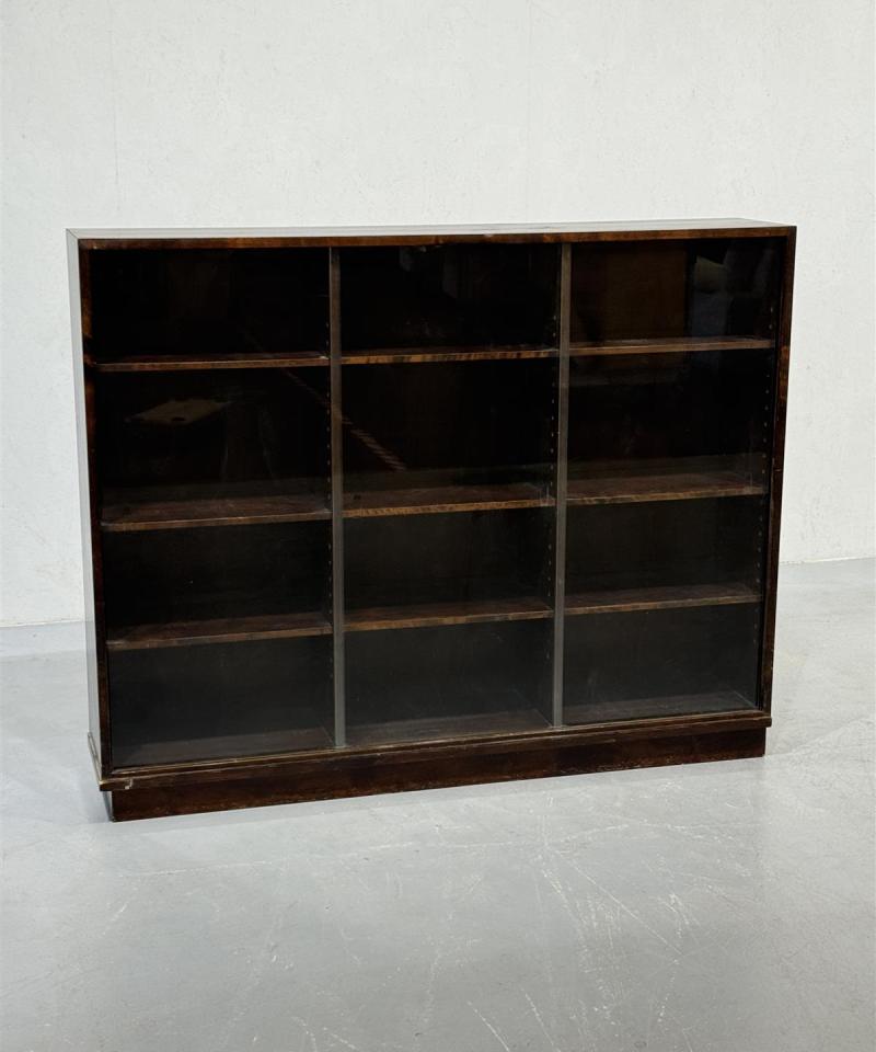 Vintage 50 luku kirjakaappi lasiovilla