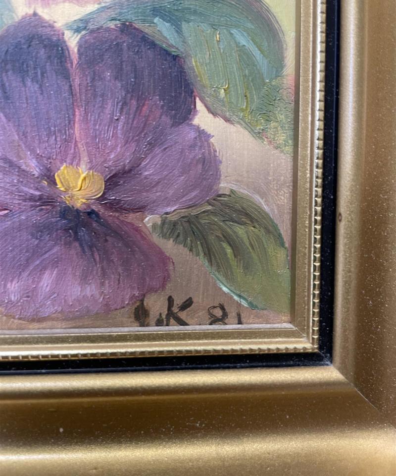 Taulu ”Orvokit” öljyväri, signeerattu